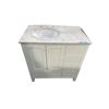 Image 1 : Vinnova Gela 36" Bathroom Vanity white Set w/ Carrara White Marble Countertop - Model 723036-GR-CA. 