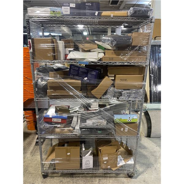 Rack Lot of Misc - Toner Cartridge, Shower Curtain Rod, Costume, Sheep Roll Holder, 3D Printer Filam