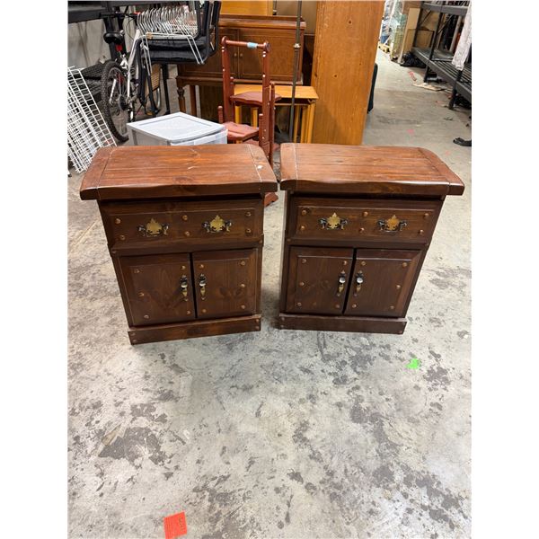 Pair of nightstands each measures 21 1/2" x 13" x 25" tall
