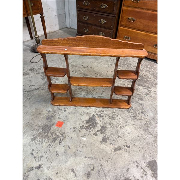 Wall shelf measures 30 1/2" x 4 1/2" x 24 1/2" tall