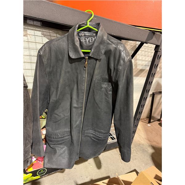 Leather coat size not shown