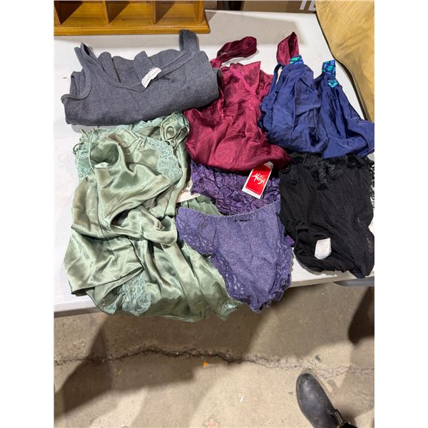 Assorted LANGE items, size, large and bathing suit