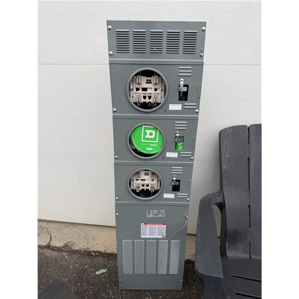 new unused square D three seven five eight vertical B S triple meter single phase