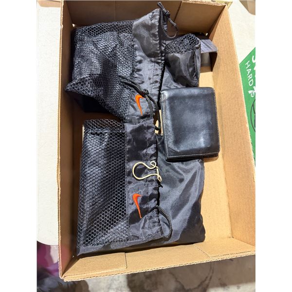 Nike bags and a wallet