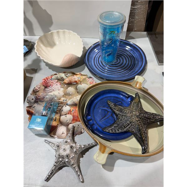 Beach themed trays and decor