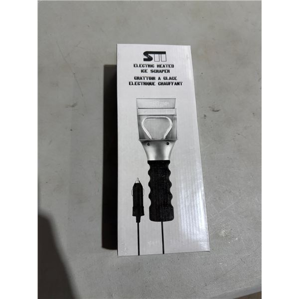 Electric heated ice scraper