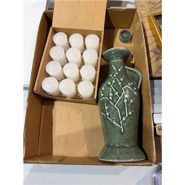 vase and candles