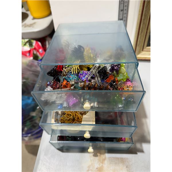 Storage drawers and hair access