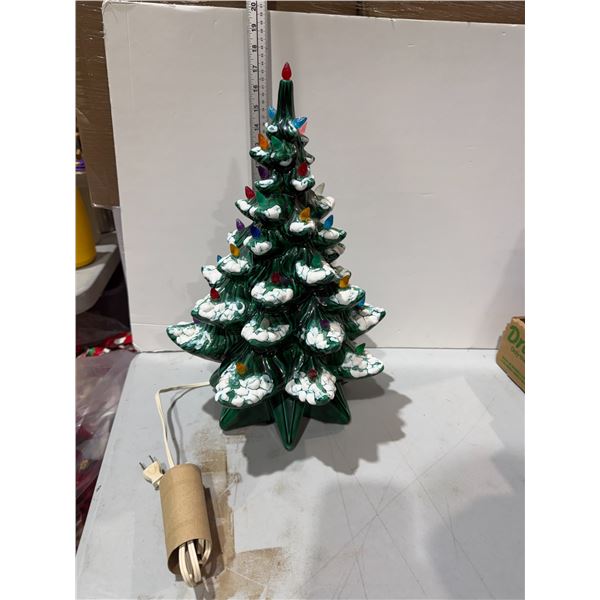 Vintage ceramic Christmas tree with all the lights