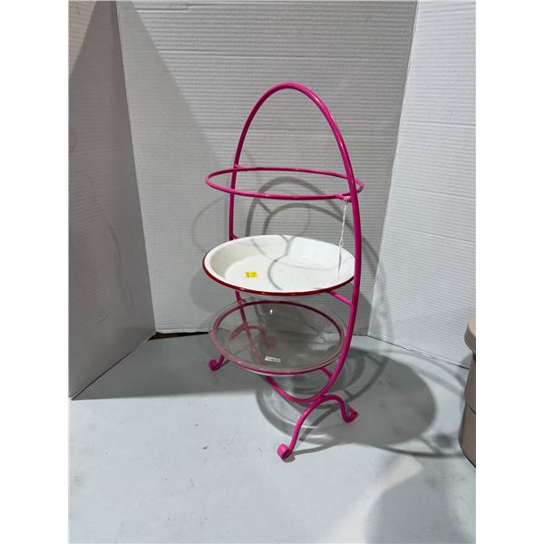 Pie plate stand with 2 pie  plates