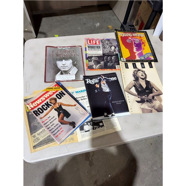 Assorted magazines, Rolling Stone, and other