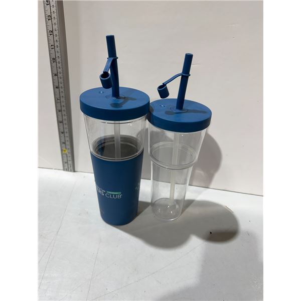 Drinking glasses with straws