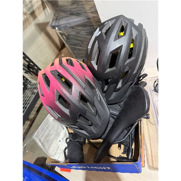 Helmets bike seat, phone holder, etc.