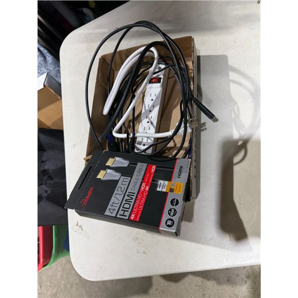 Power bar and HDMI cable