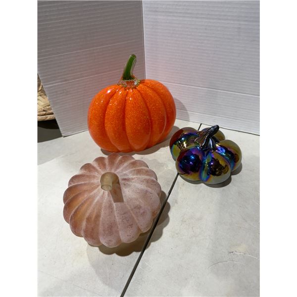Glass pumpkin decor