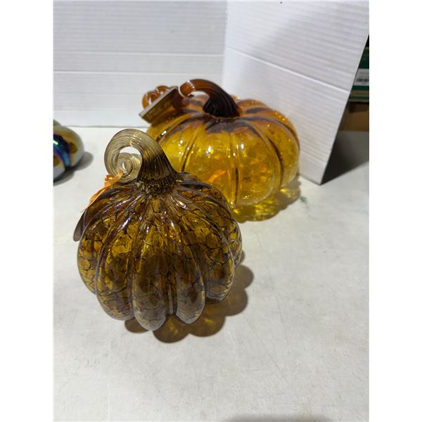 Glass pumpkin decor