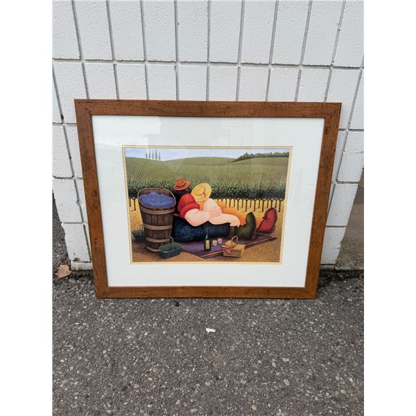 Epic Art 'Summer Picnic' by Lowell Herrero measures 35 1/2" x 30"