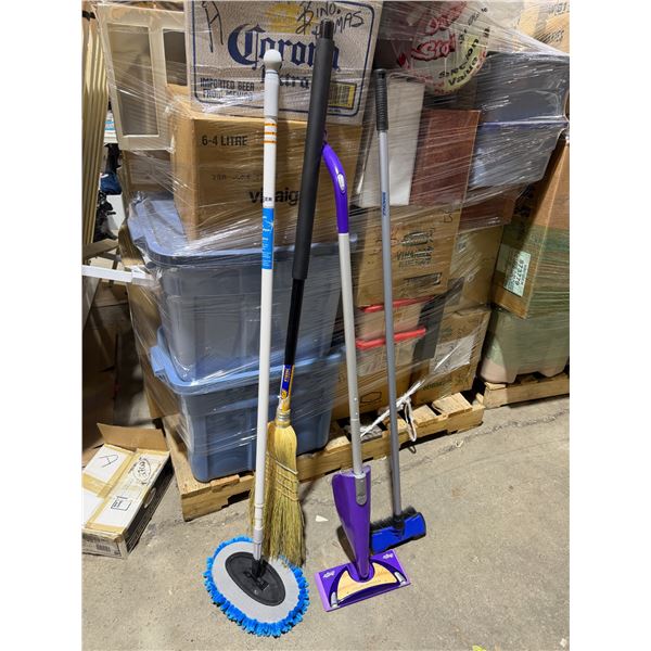 Brooms and cleaners