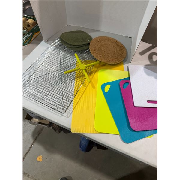 Cooling rack and cutting boards and trivets