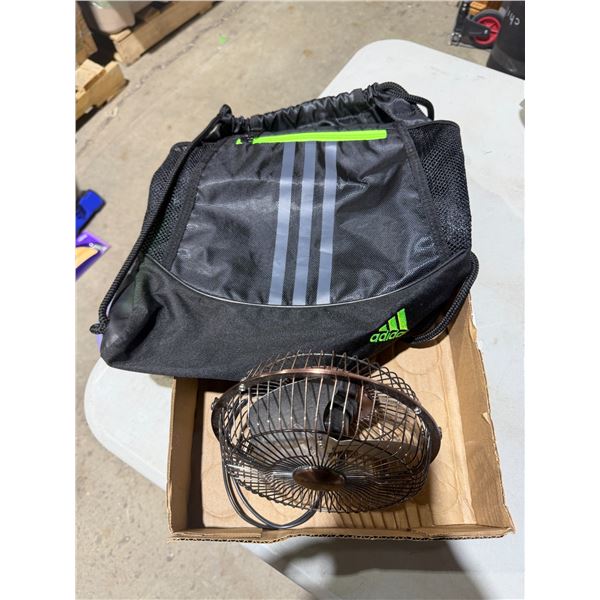 Fan and string bag, Adidas