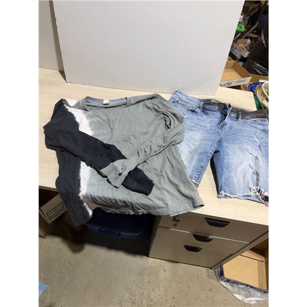 Shirt and cut off shorts, shorts, size 14 shirt size large