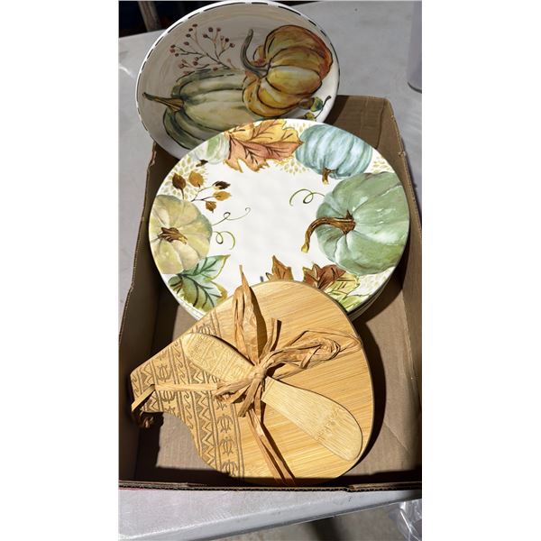 Plates and cutting board