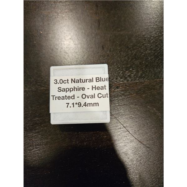 3.0Ct Natural Blue Sapphire- Oval Cut