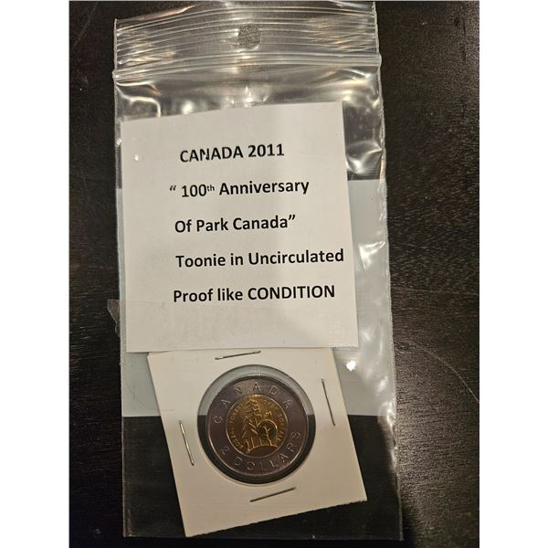 2011 Canada "100th Anniversary of Park Canada" Toonie