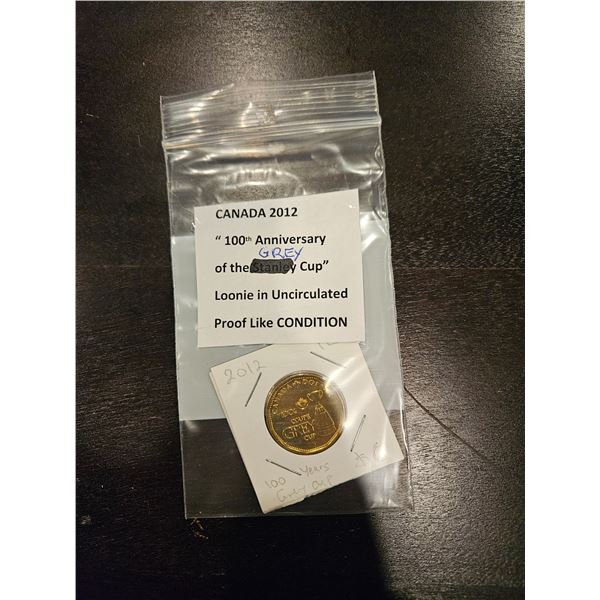 2012 Canada "100th Anniversary Grey Cup" Loonie