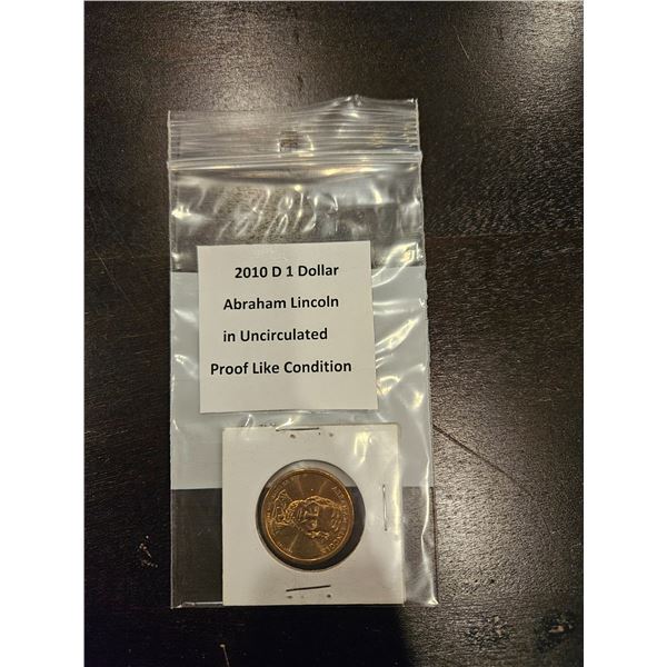 2010 USA 1 dollar coin- Abraham Lincol