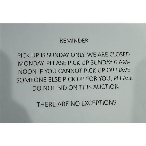 Reminder about pick up