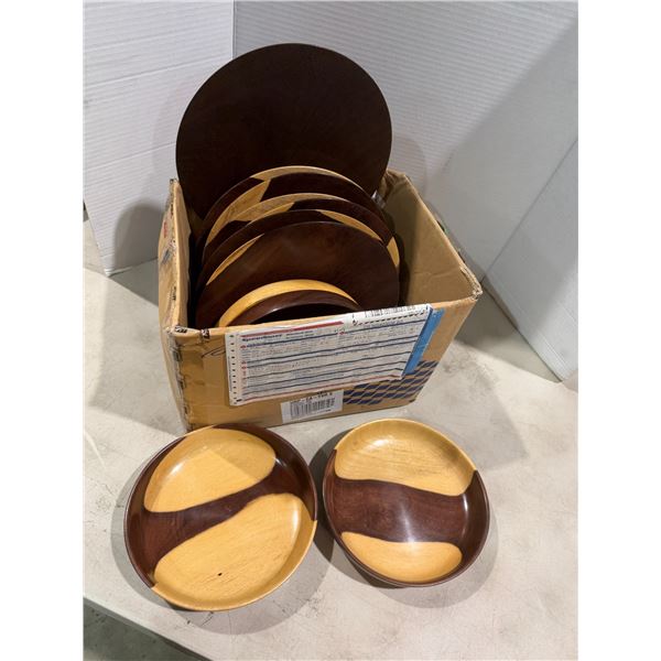 Wood bowls and plates