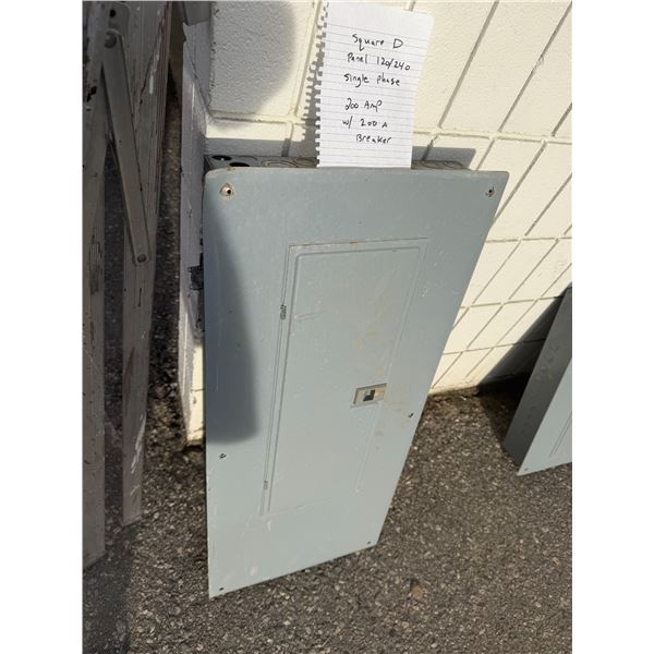 Square D panel 120/240 single phase 200 amp with 200 amp breaker