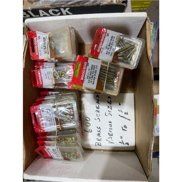 600 brass screws various sizes half inch to one and a half inch