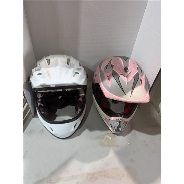 Helmets, pink one is a youth extra large other one size not shown