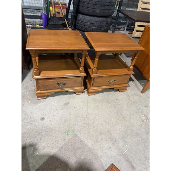 Vilas maple side tables measure 21 1/2" x 17" x 25" tall