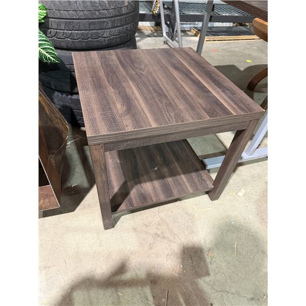 Side table measures 22" x 22" x 20.5"