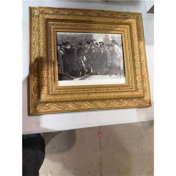 Antique railroad photo in frame