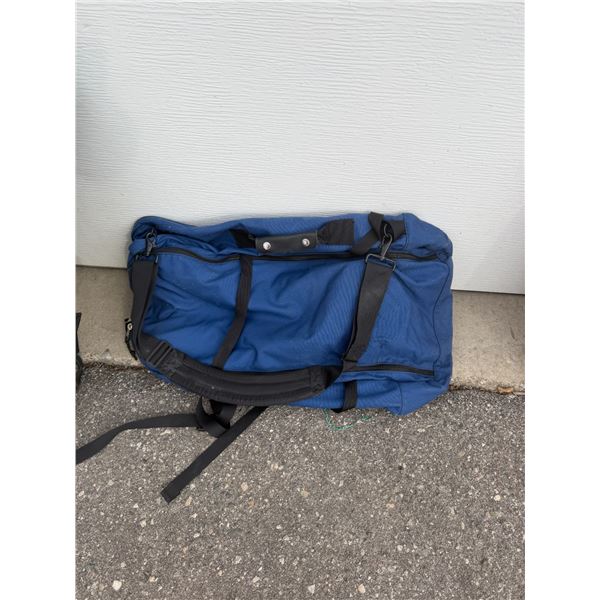 Blue duffel bag