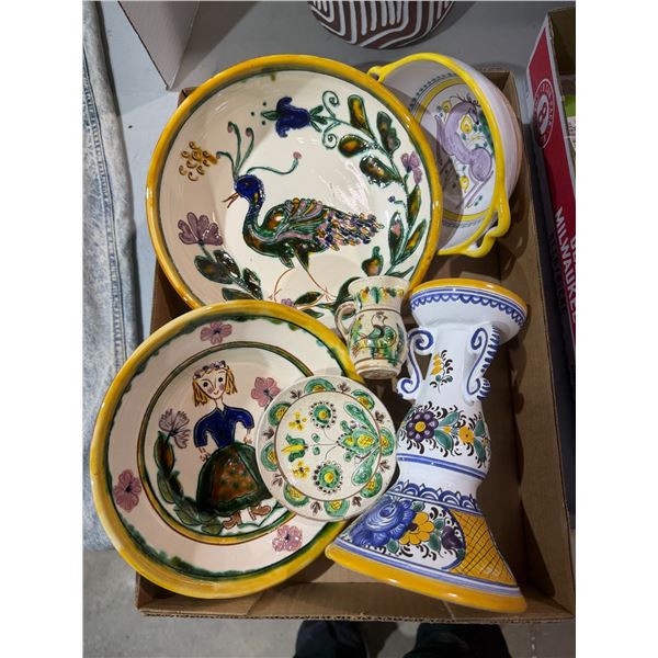 Assorted handcrafted dish dishware