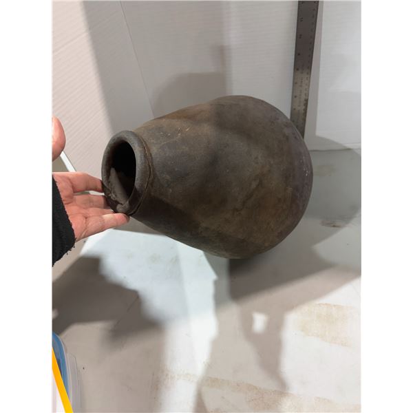 primitive clay smoke-fired vessel