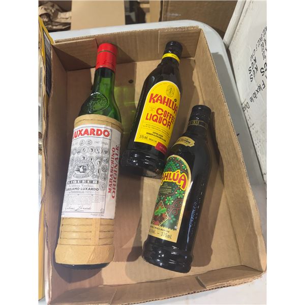 Bottles and contents, not sealed