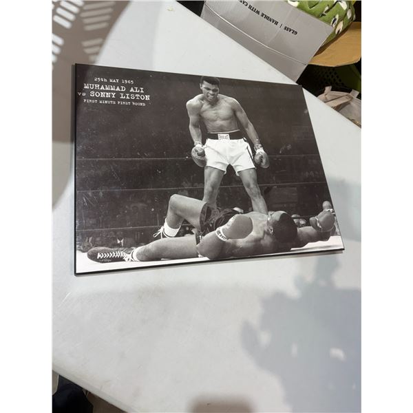 Muhammad Ali versus Sonny Liston wall hanging 20" x 16"