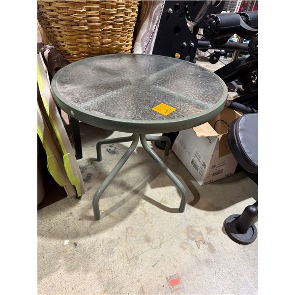 Patio side table measures 24" x 22"