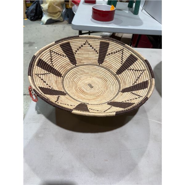 Hand woven foil basket measures 18" x 5 1/2"