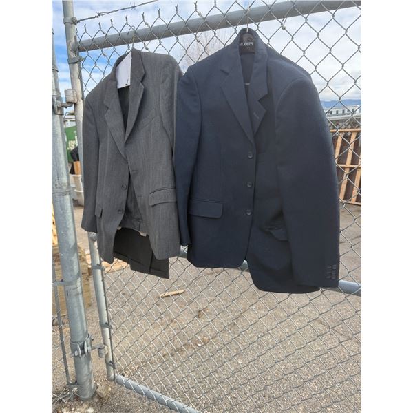 One suit and one suit with pants no