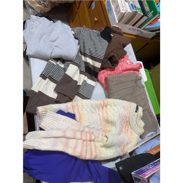 Sweaters, size, medium, and large