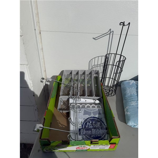 Home organizing items, toilet paper, holder, cutlery tray, etc.