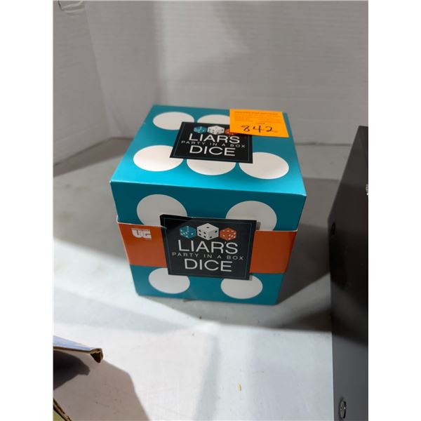 Liars dice party in a box game