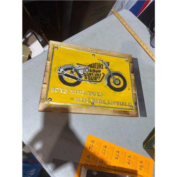 Boys ride toys men ride enfield sign